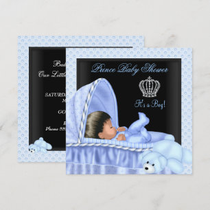 Invitación Niño de Baby Shower, afroamericano