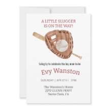 Niño de béisbol, bebé, ducha