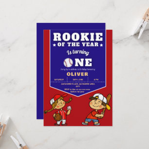 Invitación niño de béisbol de primer cumpleaños