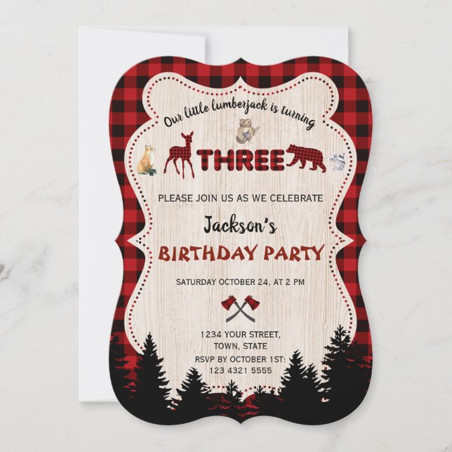 Invitación Niño de Bodega de Búfalo Rojo (Anverso)