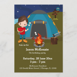 Invitación Niño de cumpleaños de camping