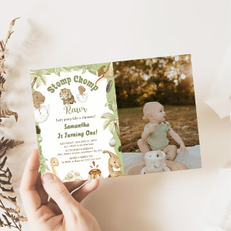 Invitación Niño de dinosaurio lindo cumpleaños Fiesta Dino fo