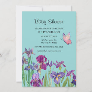 Invitación Niño de flores Iris Baby Shower