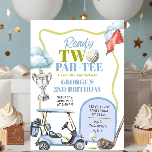 Invitación Niño de golf listo para dos cumpleaños Par-Tee 2º (Subido por el creador)