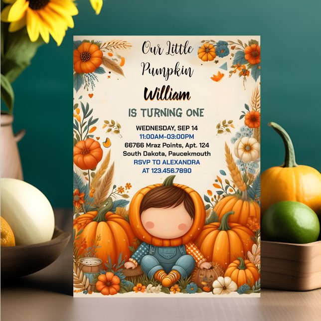 Invitación Niño De Granja Nuestra Calabaza Se Está Convirtien (Subido por el creador)