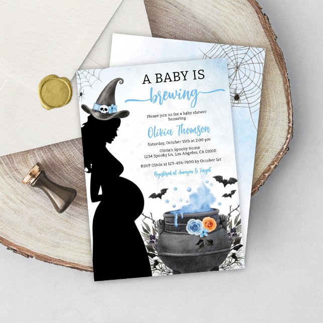 Invitación Niño de Halloween Baby Shower bebé se está prepara (Subido por el creador)