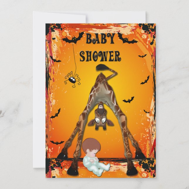 Invitación Niño de Halloween: Gracia divertida en Baby Shower (Anverso)