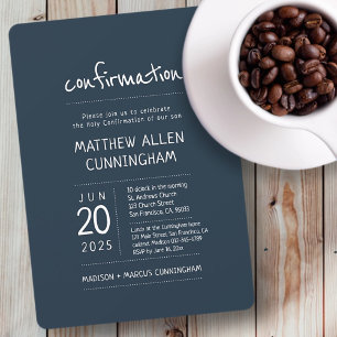Invitación Niño de la confirmación sagrada Moderno + Simple