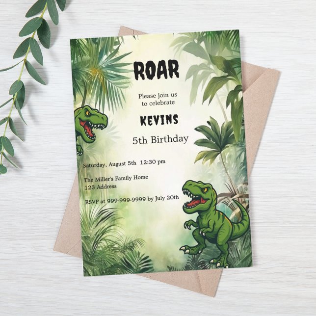 Invitación Niño de la fiesta de cumpleaños de la jungla de lo (Subido por el creador)