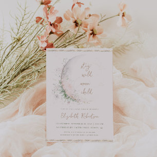 Invitación Niño de la Luna Baby Shower Boho Hippie
