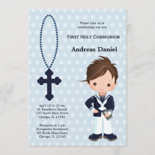 Invitación Niño de la Primera Comunión del marinero español