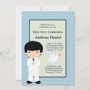 Invitación Niño de la Santa Comunión * Elija su color de fond