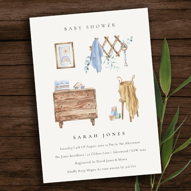Invitación Niño de Moda lindo bebé enfermera Baby Shower esen (Subido por el creador)