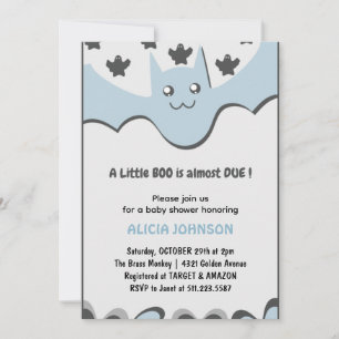 Invitación Niño de murciélago lindo Bote pequeño ducha de beb
