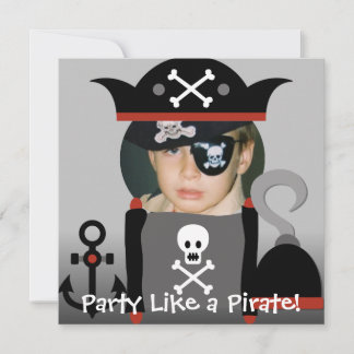 Invitación Niño de raza negra invita a un pirata