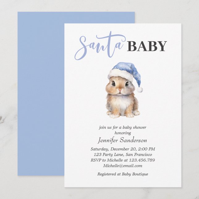 Invitación Niño de Santa Navidad Baby Shower (Anverso / Reverso)