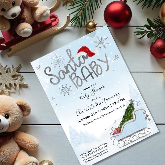 Invitación Niño de Santa Navidad Baby Shower (Subido por el creador)