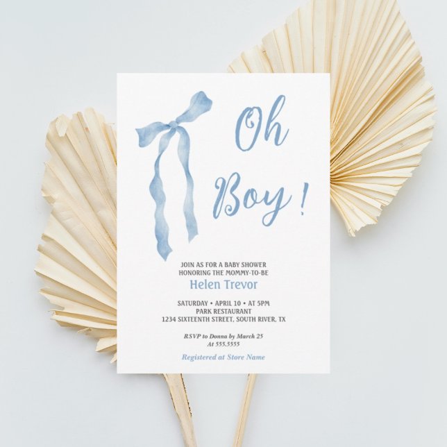Invitación Niño del arco azul ducha bebé simple (Subido por el creador)