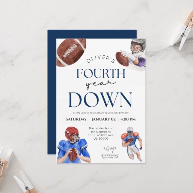 Invitación Niño del cuarto año del estadio de fútbol de cuart (Anverso/Reverso In Situ)