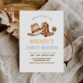 Invitación Niño del partido de cumpleaños del primer rodeo oc