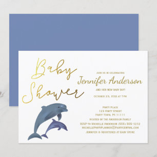 Invitación Niño delfín o Chica Baby Shower