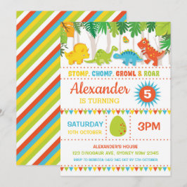 Invitación Niño Dinosaurio Nacido Roar Fiesta Dino-Mite