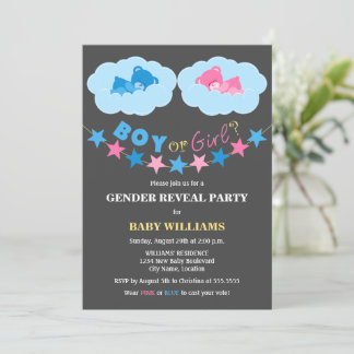 Invitación Niño durmiendo Chica Teddy Bears Fiesta de Revelac