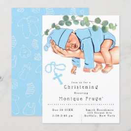 Invitación Niño en brazos de mamá Rosario Cristianismo