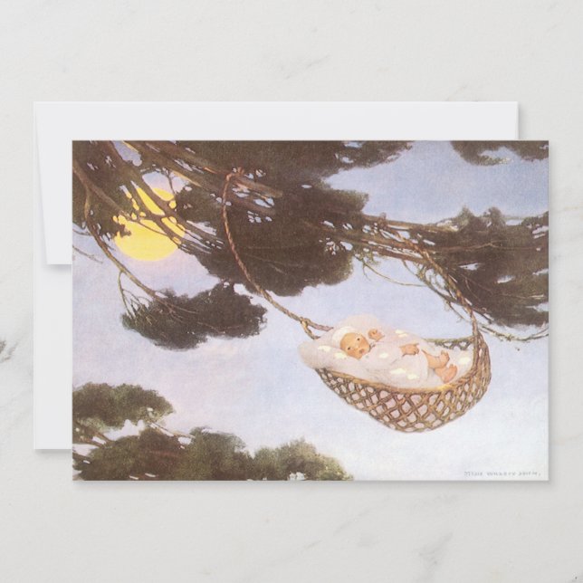 Invitación Niño en el árbol Hassoc, por Jessie Willcox Smith (Anverso)