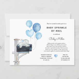 Invitación Niño: Espolvorín de bebé elefante por correo