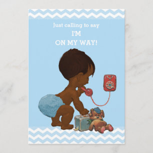 Invitación Niño étnico vintage en Chevrons de Baby Shower por