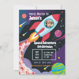 Invitación Niño: fiesta de aventuras espaciales, joven cientí