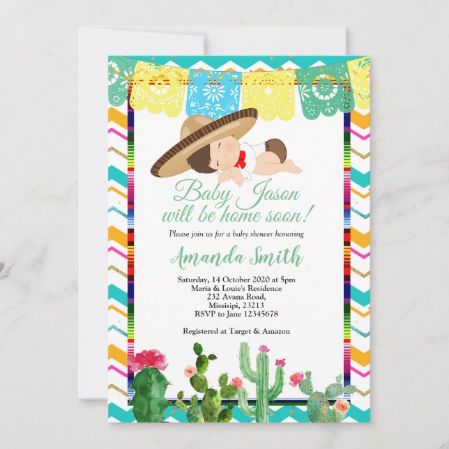 Invitación Niño Fiesta Invitado a Baby Shower verano (Anverso)