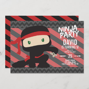 Invitación Niño Fiesta Ninja Karate cumpleaños