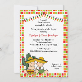 Invitación Niño gemelo chica mexicano Fiesta Baby Shower Invi