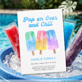 Invitación Niño Helado Colorido de Verano Cumpleaños 3 Años