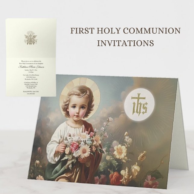 Invitación Niño Jesús Eucaristía Primera Comunión Sagrada (Subido por el creador)