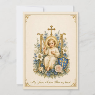 Invitación Niño Jesús Floral Primera Comunión 