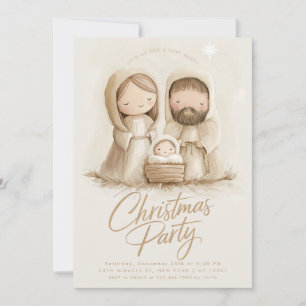 Invitación Niño Jesús María José Religioso Navidad