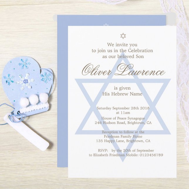 Invitación Niño judío con nombre (Subido por el creador)