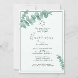 Invitación Niño judío Nombrando a Eucalyptus Verdor Hebreo