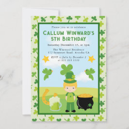 Invitación Niño lindo de pelo rubio cumpleaños de niños de Sa