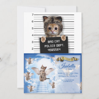Invitación Niño malo del gato lindo