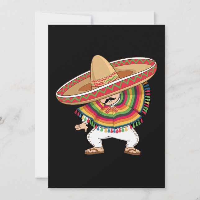 Invitación Niño mexicano Dabbing Poncho Cinco de Mayo (Anverso)