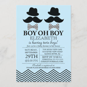 Invitación Niño moderno bigote mostache de hombre pequeño TWI