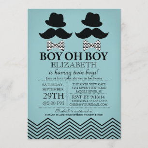 Invitación Niño moderno bigote mostache de hombre pequeño TWI