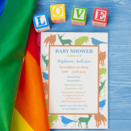 Invitación Niño moderno de Woodland criaturas ducha