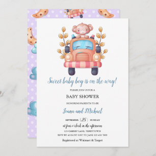 Invitación Niño mono lindo bebé