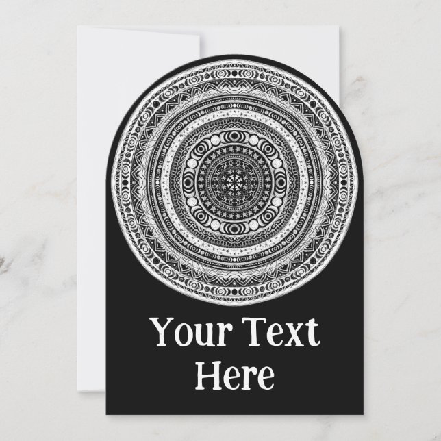 Invitación Niño Moon Mandala Triple Bruja Luna (Anverso)