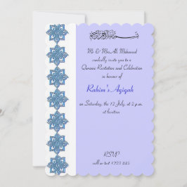 Invitación Niño musulmán aqiqa azul